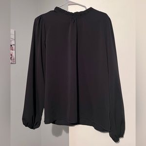 SHEIN long sleeve blouse, scrunch cuff, high neck